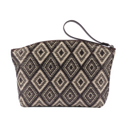 Damentasche Hand 213g 01 Raffia Kakao