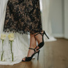 Damensandalen 1365 schwarz Velours lifestyle