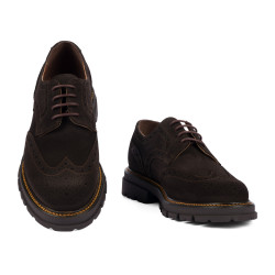 Herren Freizeitschuhe 989 Kaffee Veloursleder