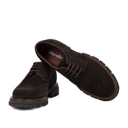 Herren Freizeitschuhe 989 Kaffee Veloursleder