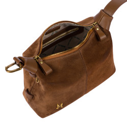 Damentasche Hand 037g Wildleder Braun