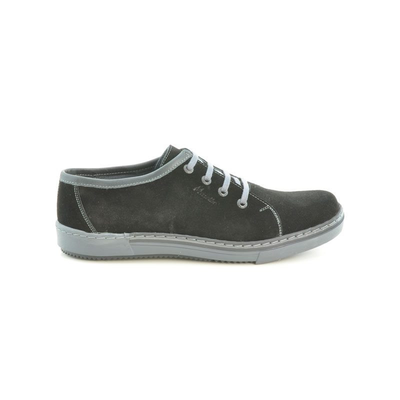 Casual/Sport Herrenschuhe 722 Schwarz Velours+Grau