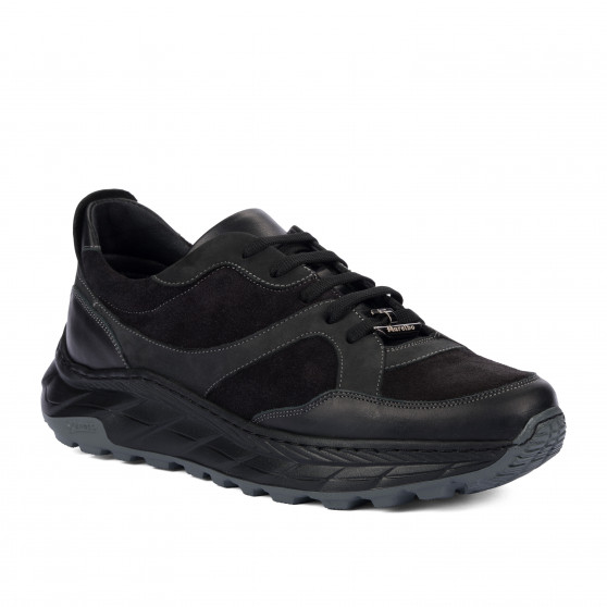 Herrenschuhe casual/sport 996 schwarz Velours kombiniert
