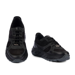 Herrenschuhe casual/sport 996 schwarz Velours kombiniert