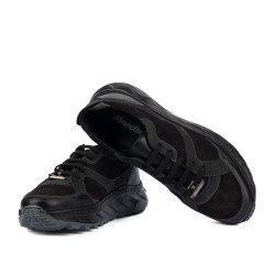 Herrenschuhe casual/sport 996 schwarz Velours kombiniert