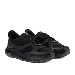 Herrenschuhe casual/sport 996 schwarz Velours kombiniert