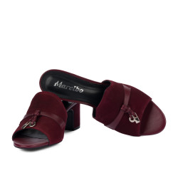 Damen Sandalen 1367 bordeaux Velours