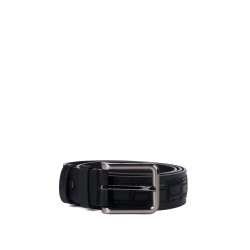 Herren Gürtel 18b schwarz+Kroko schwarz