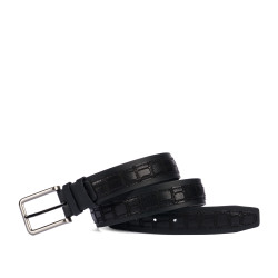 Herren Gürtel 18b schwarz+Kroko schwarz