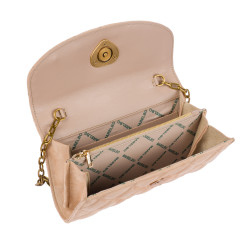 Damenschultertasche 048g Nubukleder Nude