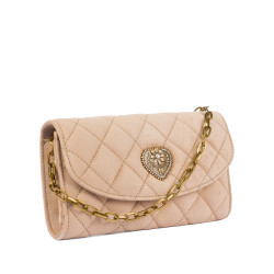 Damenschultertasche 048g Nubukleder Nude