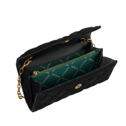 Damentasche Schultertasche 048g schwarzes Veloursleder