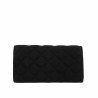 Damentasche Schultertasche 048g schwarzes Veloursleder