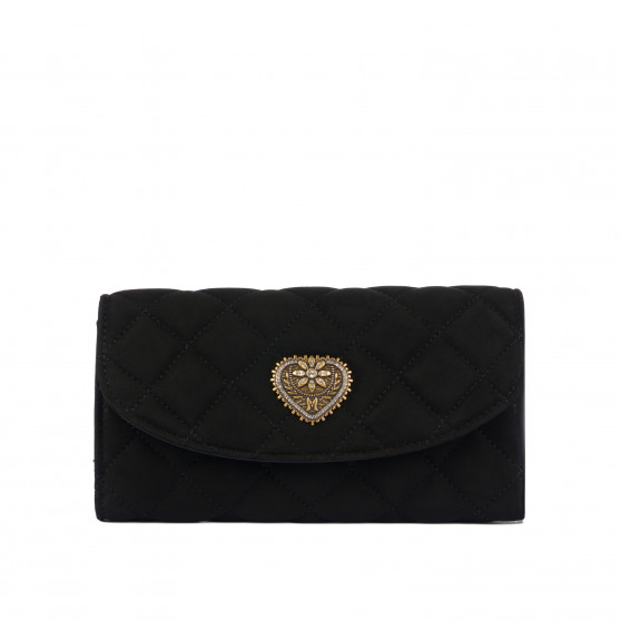 Damentasche Schultertasche 048g schwarzes Veloursleder