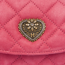 Damentasche Schultertasche 048g Veloursleder Barbie Rosa