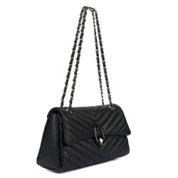 Damenschultertasche 052g 01 schwarz