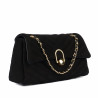 Damentasche Schultertasche 052g schwarzes Wildleder