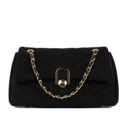 Damentasche Schultertasche 052g schwarzes Wildleder