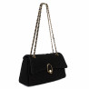 Damentasche Schultertasche 052g schwarzes Wildleder