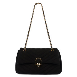 Damentasche Schultertasche 052g schwarzes Wildleder
