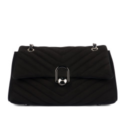 Damenschultertasche 052g 01 schwarzes Wildleder