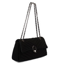 Damenschultertasche 052g 01 schwarzes Wildleder
