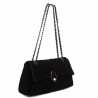 Damenschultertasche 052g 01 schwarzes Wildleder