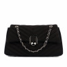Damenschultertasche 052g 01 schwarzes Wildleder