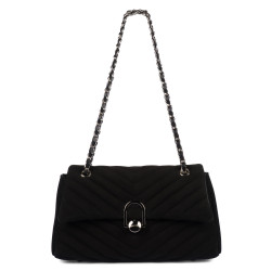 Damenschultertasche 052g 01 schwarzes Wildleder
