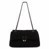 Damenschultertasche 052g 01 schwarzes Wildleder