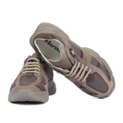 Damen-Sportschuhe 6102 Sand Velours kombiniert