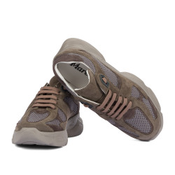 Damen-Sneaker 6102 Sand Velour kombiniert 01