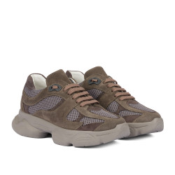 Damen-Sneaker 6102 Sand Velour kombiniert 01