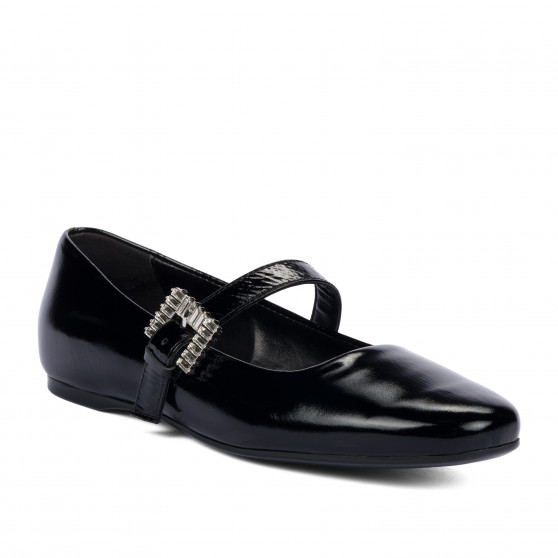 Damen-Ballerinas 1319 Lack Schwarz