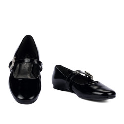 Damen-Ballerinas 1319 Lack Schwarz