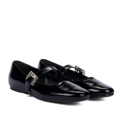 Damen-Ballerinas 1319 Lack Schwarz