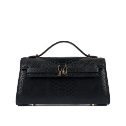 Damenschultertasche 041g schwarzes Krokodil