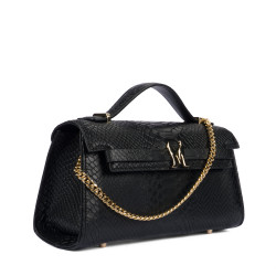 Damenschultertasche 041g schwarzes Krokodil