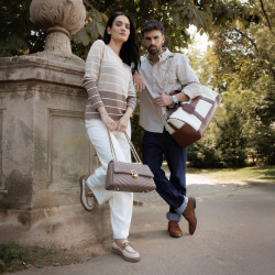 Reisetasche 305g 01 beige+braun lifestyle