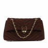 Damen Umhängetasche 052g Wildleder Kaffee