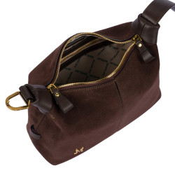 Damentasche Handtasche 037-1g Wildleder Kaffeebohnen