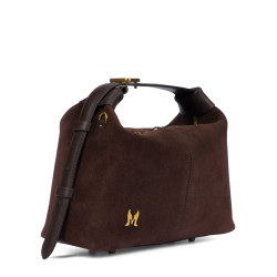 Damentasche Handtasche 037-1g Wildleder Kaffeebohnen
