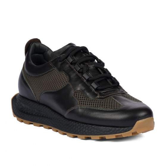 Herrensportschuhe 9005 Kaffee kombiniert