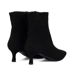 Damenstiefeletten mit Absatz 1416 schwarz Velours