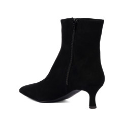 Damenstiefeletten mit Absatz 1416 schwarz Velours