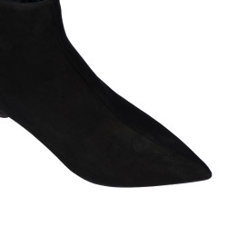 Damenstiefeletten mit Absatz 1416 schwarz Velours