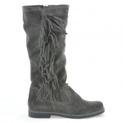Damenstiefel 3243 Anthrazit Veloursleder