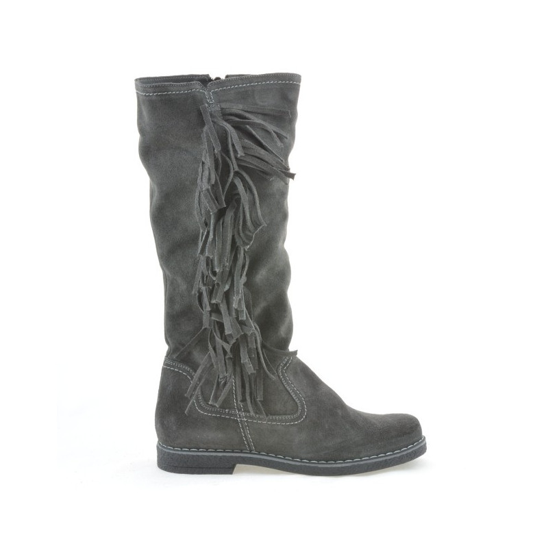 Damenstiefel 3243 Anthrazit Veloursleder