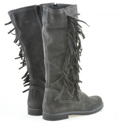 Damenstiefel 3243 Anthrazit Veloursleder