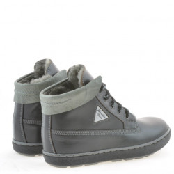 Kinderstiefel 3206 schwarz+grau
